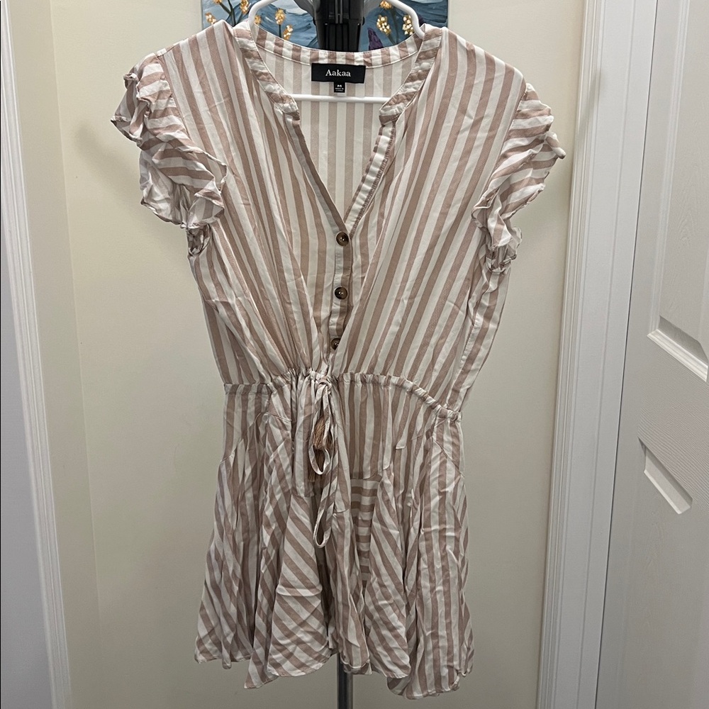Boutique striped floaty, spring summer dress.